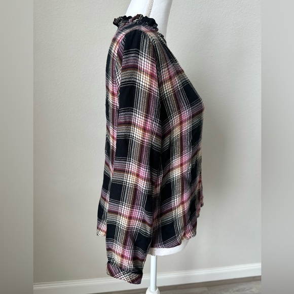 Anthropologie Cloth and Stone Plaid Top Size Small - Picture 4 of 11